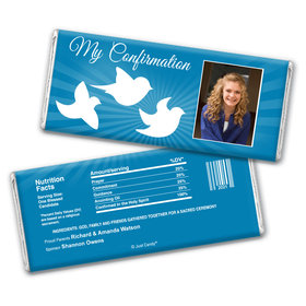 Confirmation Personalized Chocolate Bar Wrappers Peace Doves