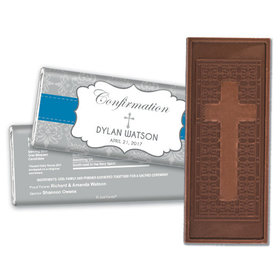 Personalized Confirmation Embossed Cross Chocolate Bar & Wrapper
