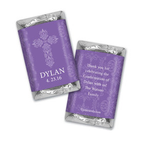 Confirmation Personalized Hershey's Miniatures Wrappers Elegant Cross