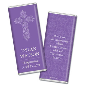 Confirmation Personalized Chocolate Bar Wrappers Elegant Cross