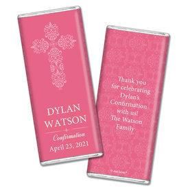 Confirmation Personalized Chocolate Bar Wrappers Elegant Cross