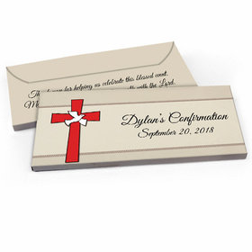 Deluxe Personalized Confirmation Red Cross Candy Bar Favor Box
