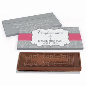Deluxe Personalized Confirmation Ribbon Embossed Chocolate Bar in Gift Box