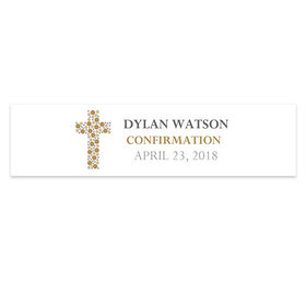 Personalized Confirmation Round Stone Cross 5 Ft. Banner