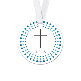 Personalized Round Radiant Cross Confirmation Favor Gift Tags (20 Pack)