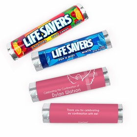Personalized Confirmation Cross and Dove Lifesavers Rolls (20 Rolls)