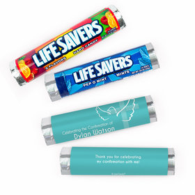 Personalized Confirmation Cross and Dove Lifesavers Rolls (20 Rolls)