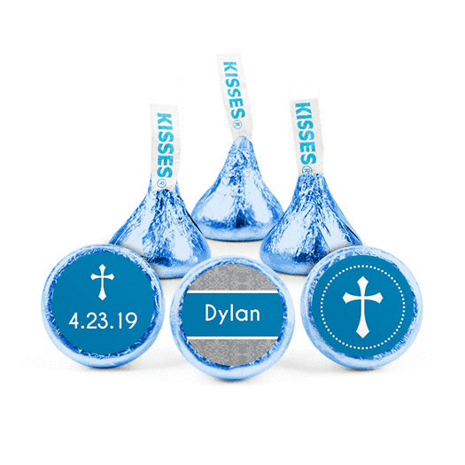 Personalized Boy Confirmation Classic Cross Hershey's Kisses