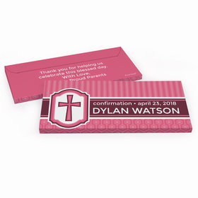 Deluxe Personalized Confirmation Framed Cross Chocolate Bar in Gift Box