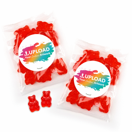 Personalized Add Your Artwork Candy Bags with Gummi Bears