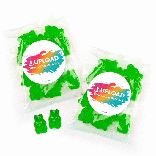 Personalized Add Your Artwork Candy Bags with Gummi Bears