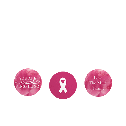 Personalized Breast Cancer Awareness Pink Inspiration 3/4" Stickers for Hershey's Kisses