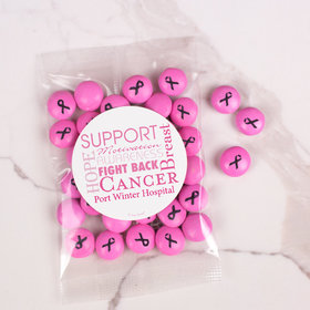 Personalized Breast Cancer Awareness Strength in Words Candy Bag with JC Chocolate Minis