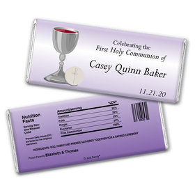 Communion Personalized Chocolate Bar Wrappers Classic Cross