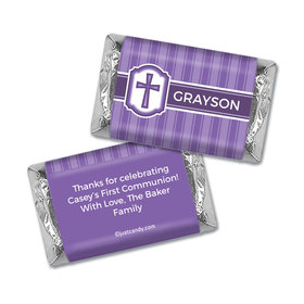 Communion Personalized Hershey's Miniatures Wrappers Framed Cross