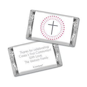 Communion Personalized Hershey's Miniatures Wrappers Circled Cross