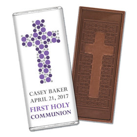 Communion Embossed Cross Chocolate Bar Dots Cross