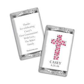 Communion Personalized Hershey's Miniatures Wrappers Dots Cross
