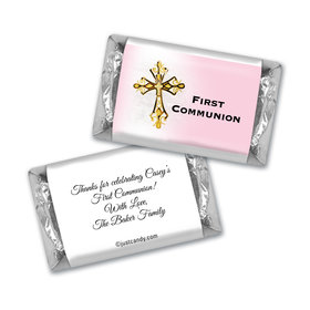 Communion Personalized Hershey's Miniatures Gold Cross
