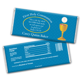 Communion Personalized Chocolate Bar Wrappers Golden Chalice