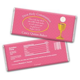 Communion Personalized Chocolate Bar Wrappers Golden Chalice