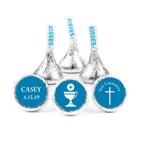 Communion 3/4" Sticker Framed Name with Chalice (108 Stickers)
