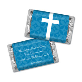 Communion Personalized Hershey's Miniatures Wrappers Initial Cross