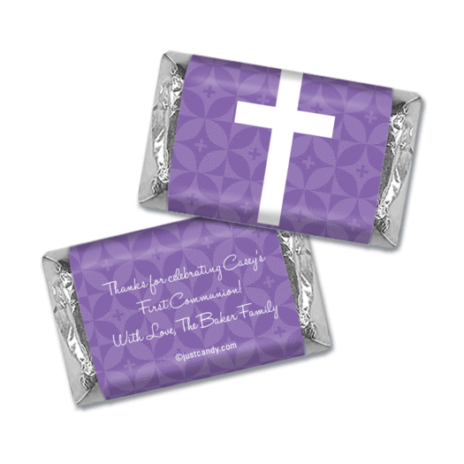 Communion Personalized Hershey's Miniatures Wrappers Initial Cross