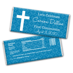 Communion Personalized Chocolate Bar Wrappers Initial Cross