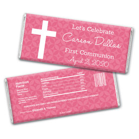 Communion Personalized Chocolate Bar Wrappers Initial Cross