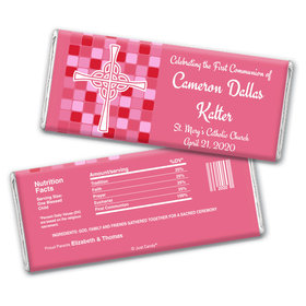 Communion Personalized Chocolate Bar Wrappers Mosaic Cross