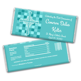 Communion Personalized Chocolate Bar Wrappers Mosaic Cross