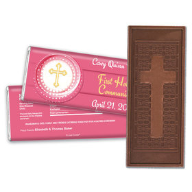 Communion Embossed Cross Chocolate Bar Encircled Cross