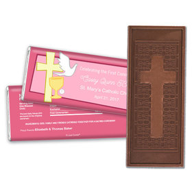 Communion Embossed Cross Chocolate Bar Chalice, Dove & Cross