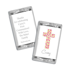 Communion Personalized Hershey's Miniatures Wrappers Heart Cross