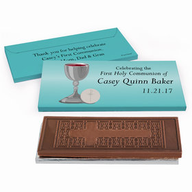 Deluxe Personalized First Communion Classic Embossed Chocolate Bar in Gift Box