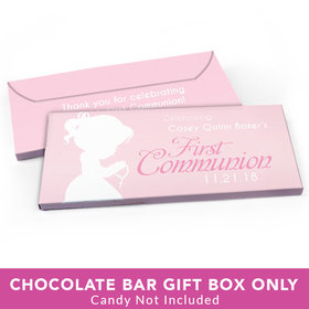 Deluxe Personalized First Communion Child in Prayer Candy Bar Favor Box