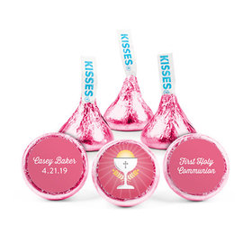 Personalized Girl First Communion Cross Chalice Hershey's Kisses