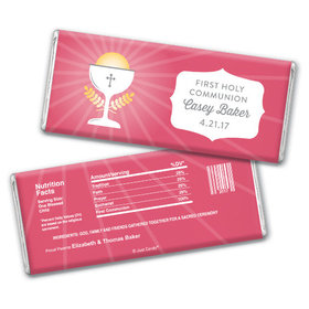 Personalized First Communion Chalice Chocolate Bar & Wrapper