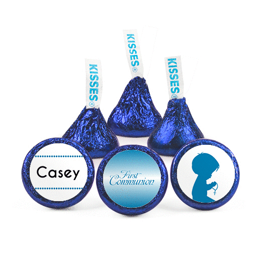 Personalized Boy First Communion Child in Prayer Hershey's Kisses