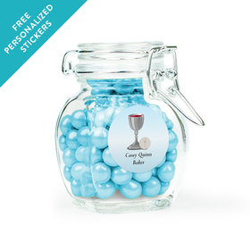 Communion Favor Personalized Latch Jar Host and Silver Chalice (6 Pack)
