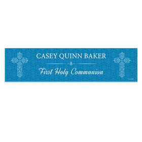 Personalized Communion Elegant Cross 5 Ft. Banner