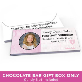 Deluxe Personalized First Communion Photo & Eucharist Candy Bar Favor Box