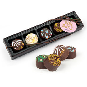 Personalized Girl Boss Gourmet Chocolate Truffle Gift Box (5 Truffles)