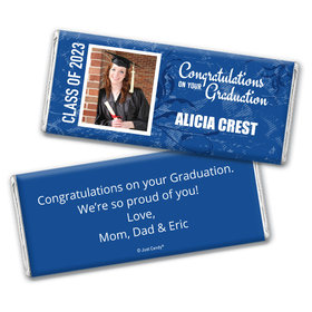 Graduation Personalized Chocolate Bar Photo Floral Background