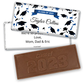 Graduation Personalized Embossed Chocolate Bar Tossed Caps