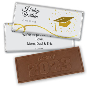 Graduation Personalized Embossed Chocolate Bar Cap & Confetti