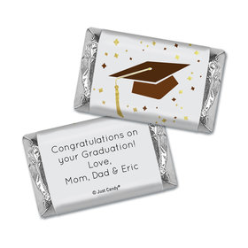 Graduation Personalized Hershey's Miniatures Wrappers Cap & Confetti
