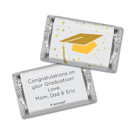 Graduation Personalized Hershey's Miniatures Wrappers Cap & Confetti
