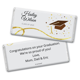 Graduation Personalized Chocolate Bar Cap & Confetti